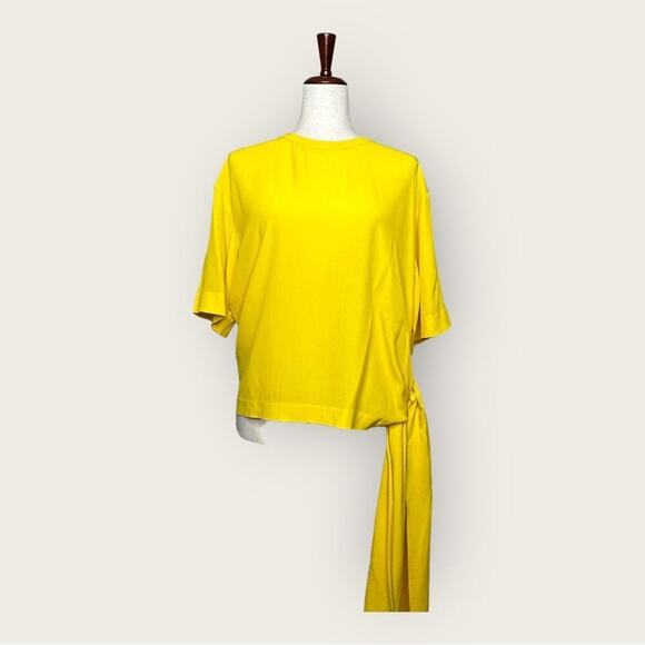 EUC | Cedric Charlier | Waist Tie Blouse | Yellow | Size 12 - Picture 2 of 16